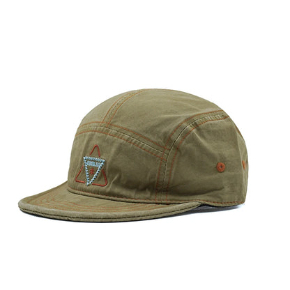 Embroidery Short Soft Brim Baseball Cap 5 Panels Cotton Dad Caps
