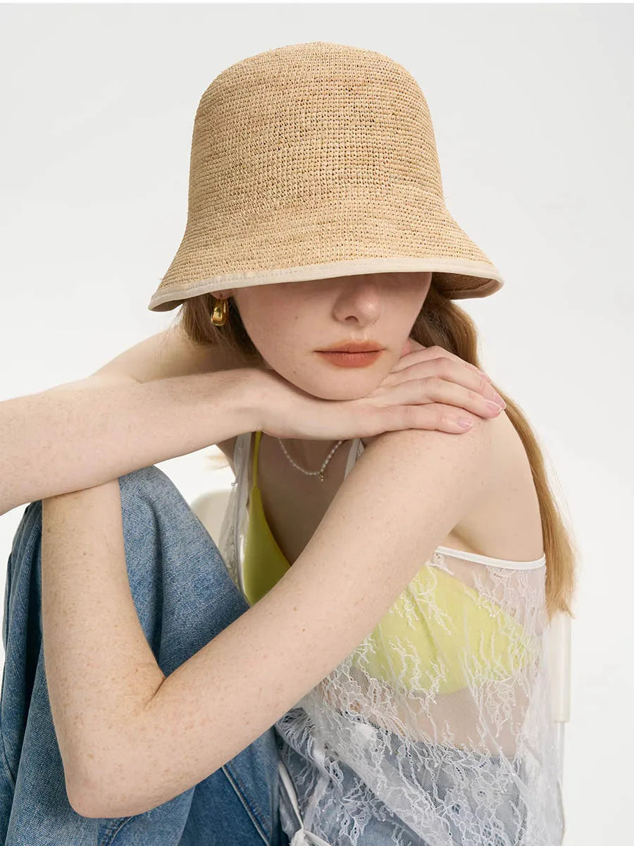100% Natural Raffia Bucket Hat