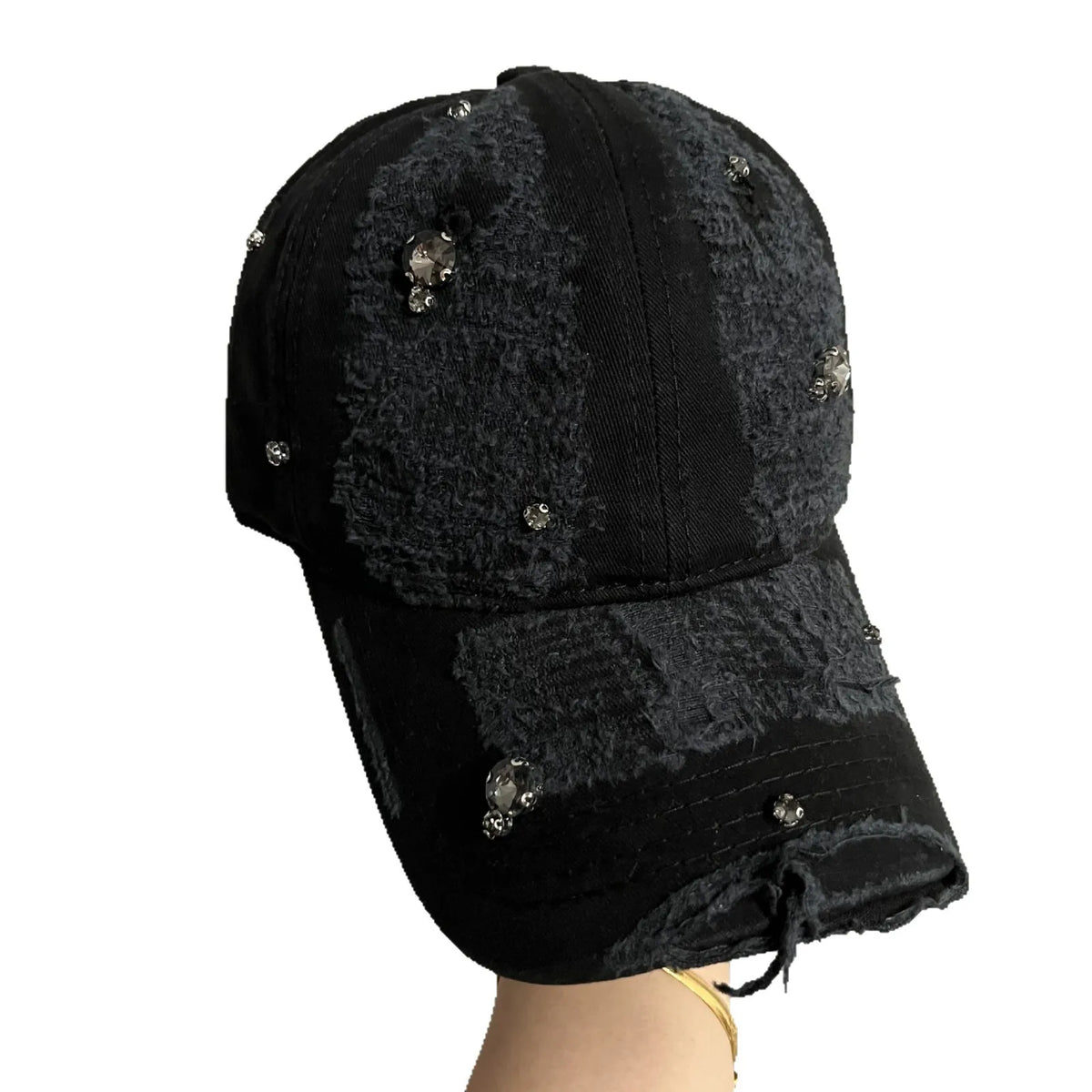 Rhinestone Distressed Baseball Cap