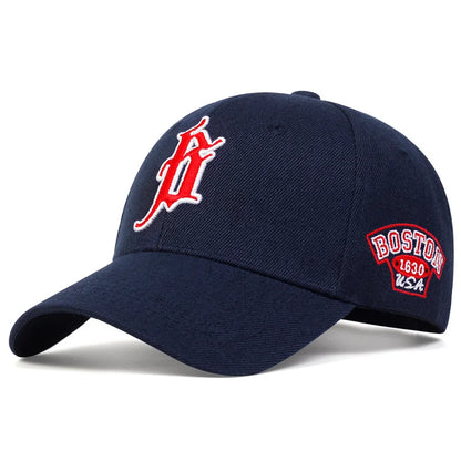 B Letter Side Boston Embroidery Baseball Cap Men Women Spring Summer sun Hats Cotton