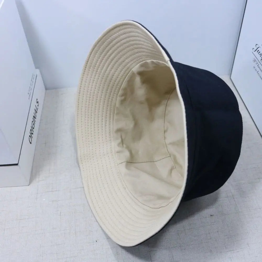 Double-Sided Foldable Bucket Hat Summer Sun Hat Visor Fisherman Cap for Men Women