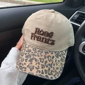 Vintage Leopard Print Brim Baseball Cap