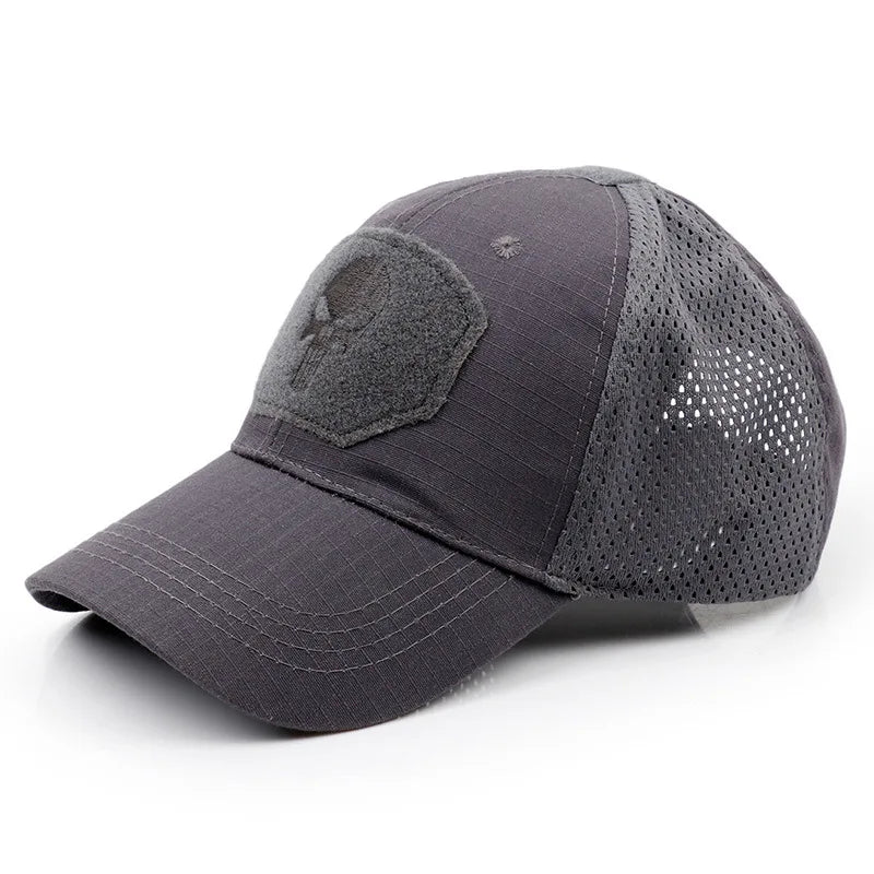 2024 New Summer Camouflage Skull Baseball Mesh Cap