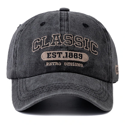 Retro Design Embroidery Classic 1889 Letter Baseball Cap