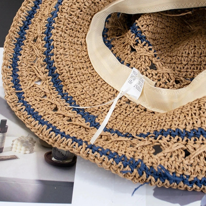 Foldable Woven Sunshade Straw Hat Beach Vacation