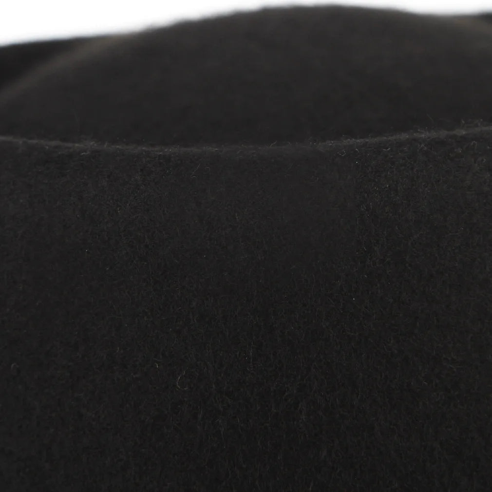 Wool Black Billycock Roll Brim Fedora Hat Women British Concave-Convex Top Hat