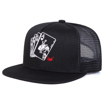 Unisex Poker A Embroidery Hip-hop Hats Spring Autumn Outdoor Adjustable Casual Sunscreen Hat Cap