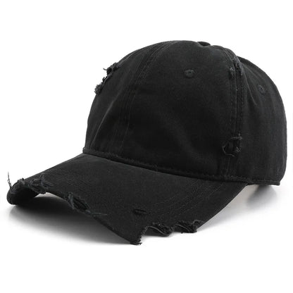 Men's Trendy Solid-Color Distressed Baseball Cap