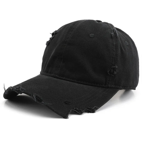 Men's Trendy Solid-Color Distressed Baseball Cap