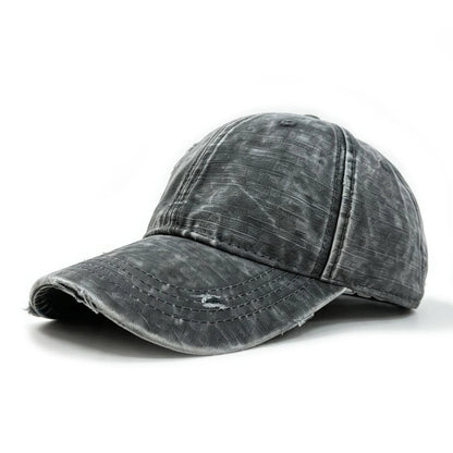 Washed Distressed Texture, Perforated Holes, Glossy Board Baseball Cap