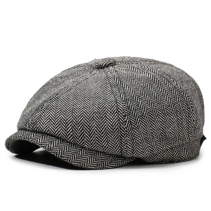 Unisex Casual Newsboy Hat Retro Beret For Spring, Autumn & Winter
