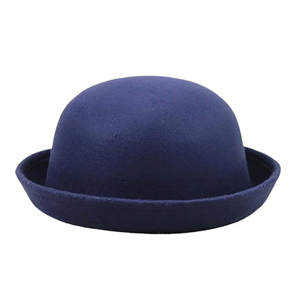 Top Cap Solid Color Women Girl Fashion Polyester Fedora Hats