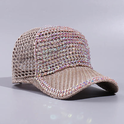 New Mesh Rhinestone Baseball Cap For Women Men