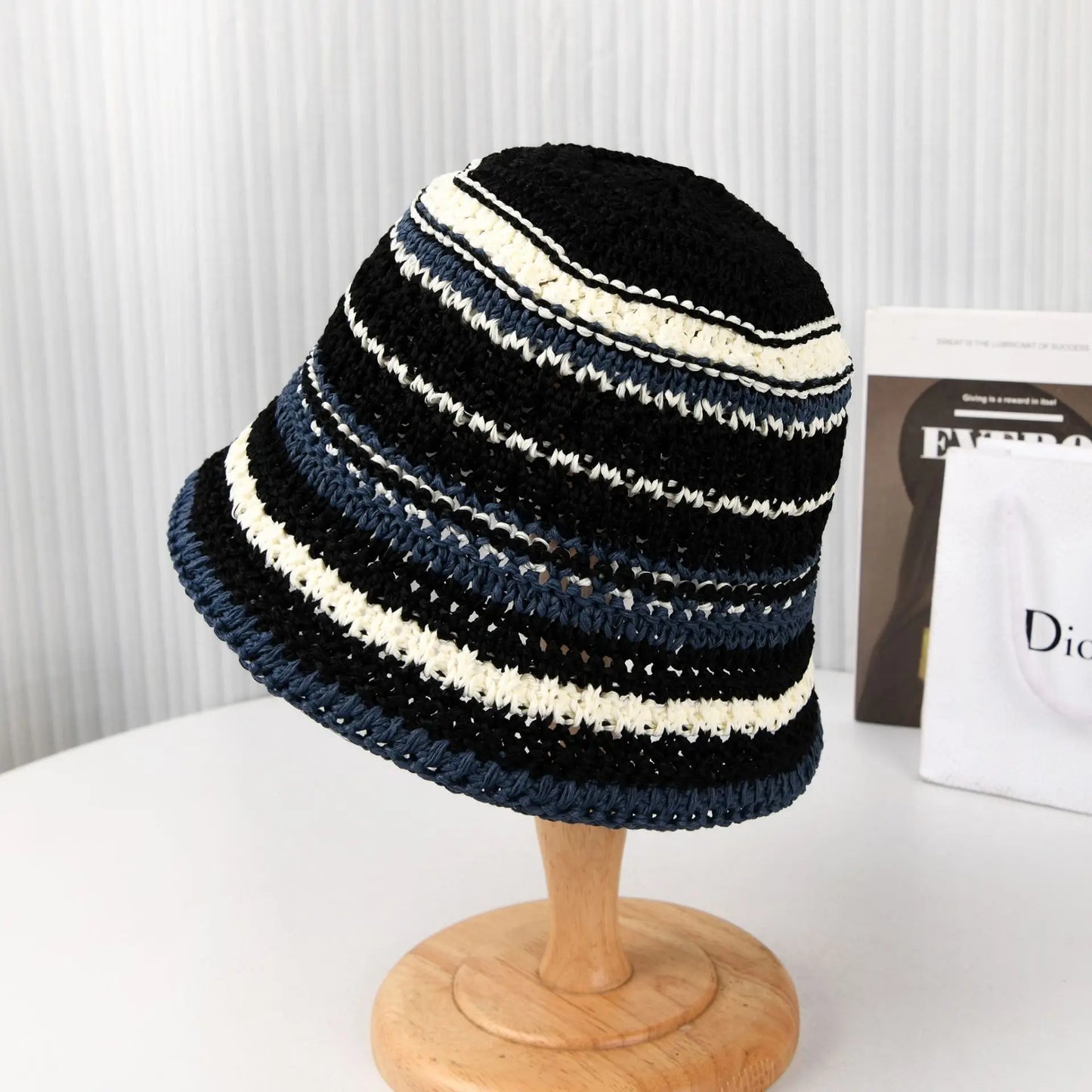 Korean New Striped Beach Vacation Fisherman Hat