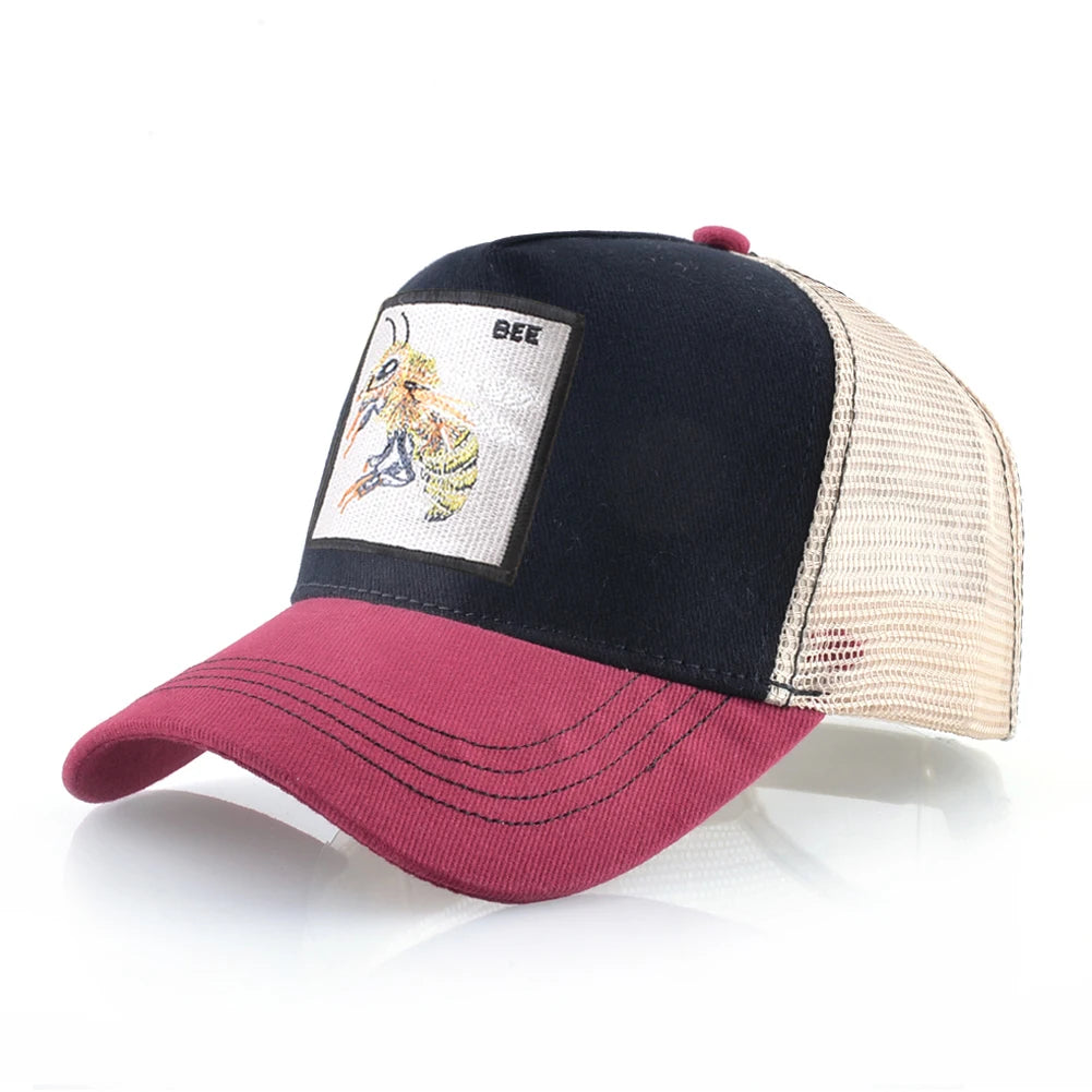 Fashion Unisex Baseball Cap With Embroidery With Bee Patch Men's