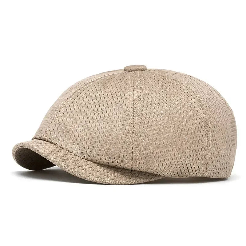 Spring And Summer Cotton Solid Newsboy Caps Flat Peaked Cap
