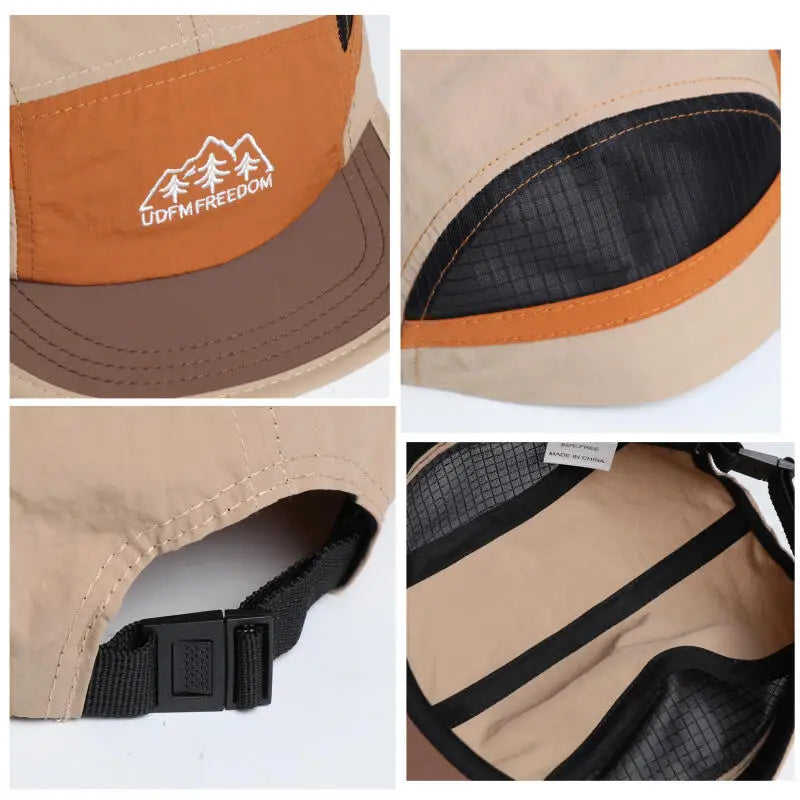 5 Panel Baseball Cap for Men Women, Embroidery Mesh Nylon Quick Dry Breathable