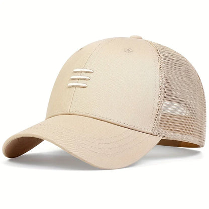 Unisex Three horizontal Embroidery Baseball Net Caps
