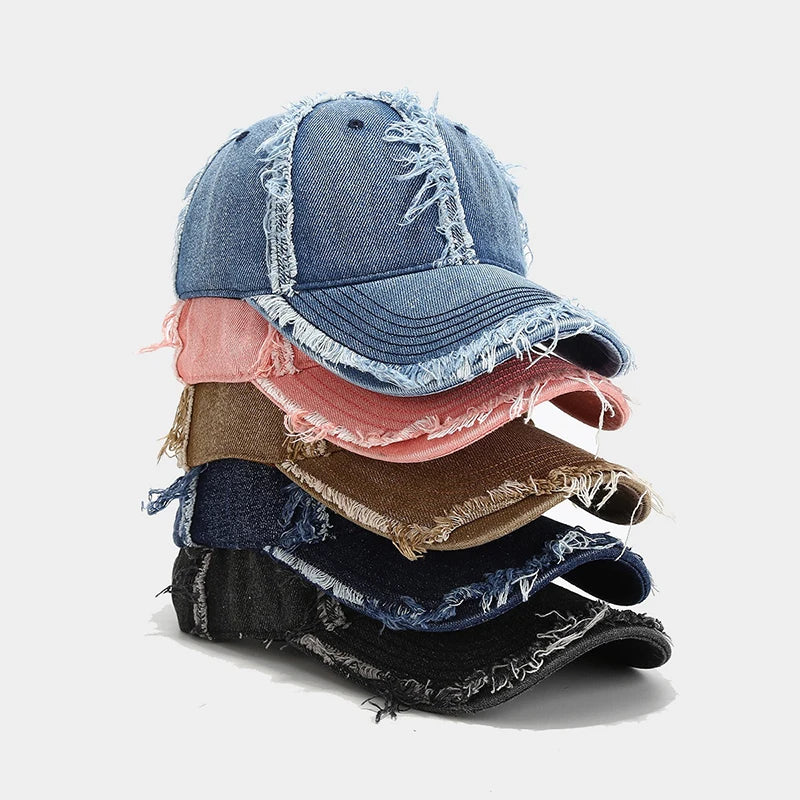 Japanese Vintage Distressed Denim Baseball Cap
