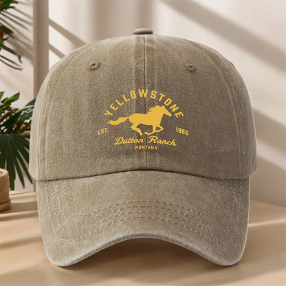Yellowstone Horse Print Baseball Cap, Classic Retro Duckbill Cap