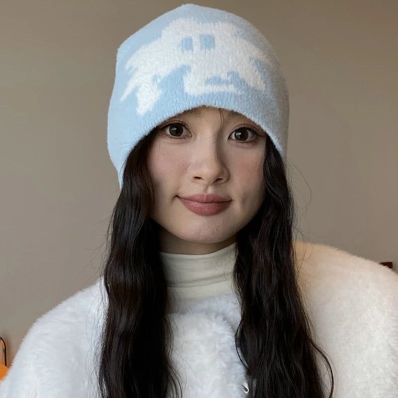 Women Hat Beanie Knitting Letter Graphic Winter
