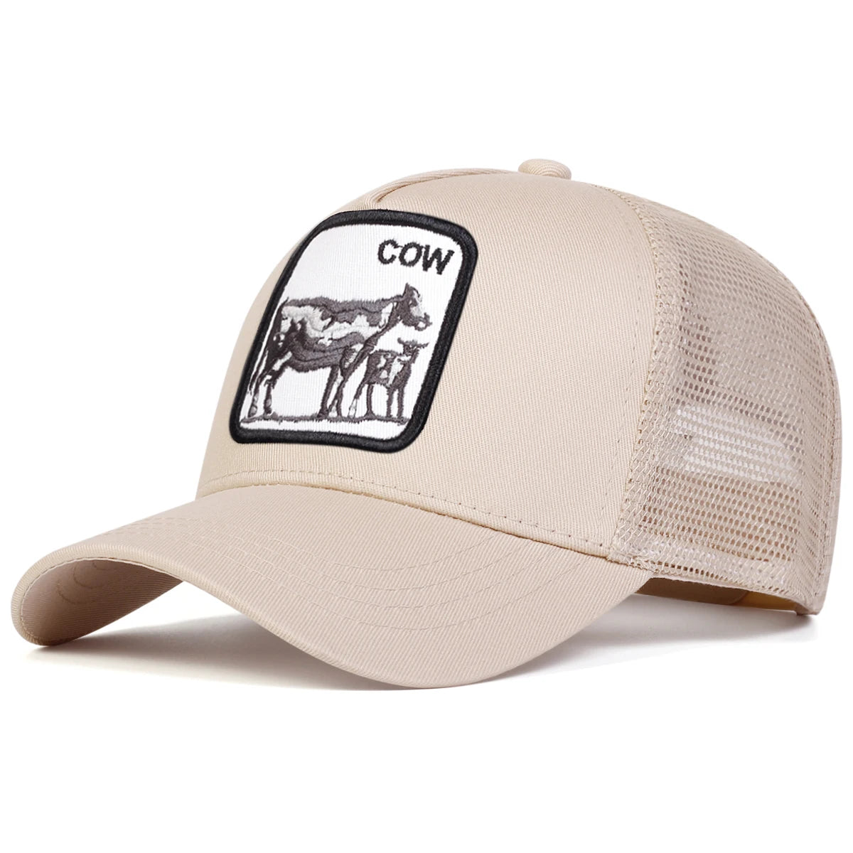 Unisex Cow Embroidery Baseball Net Caps Spring and Summer Outdoor