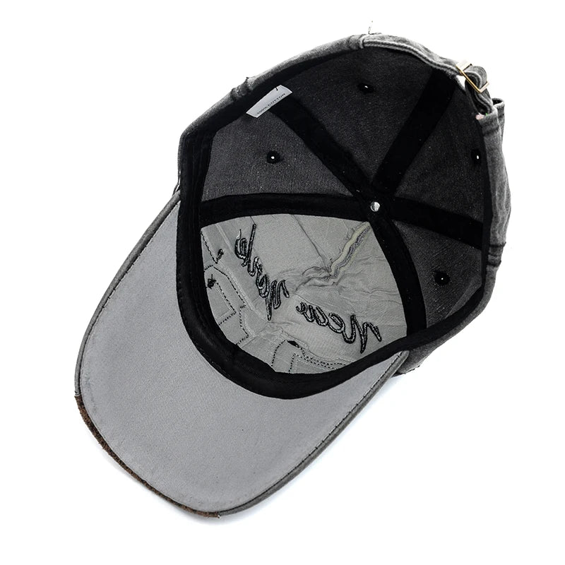 New Unisex Washed Cotton Cap Letter Embroidery Vintage Baseball Cap