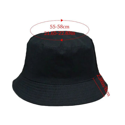 Double-Sided Foldable Bucket Hat Summer Sun Hat Visor Fisherman Cap for Men Women