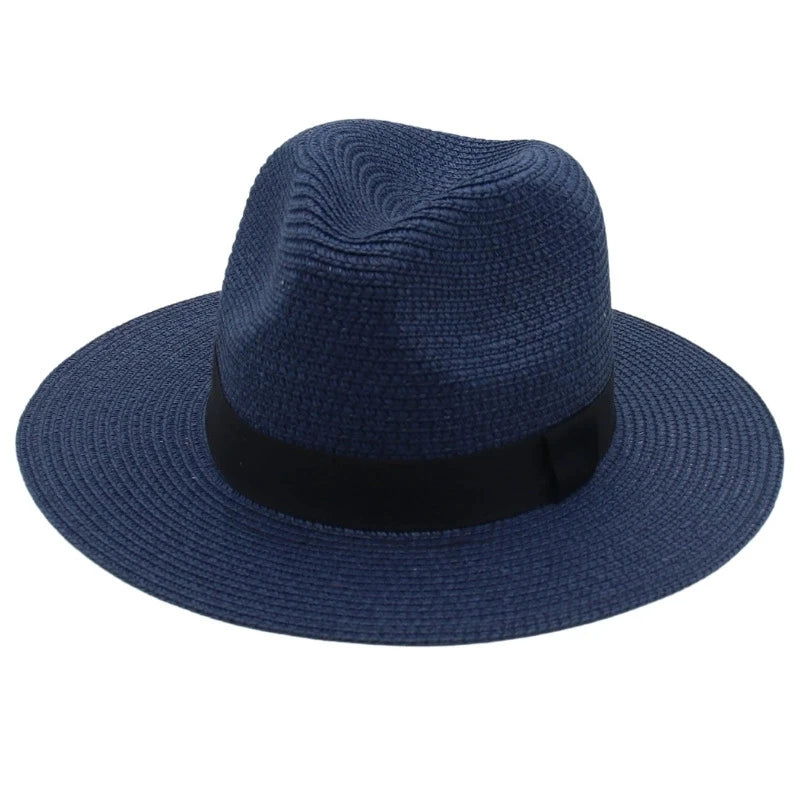 Spring And Summer Hot Selling Panama Straw Hat Square Black Ribbon Korean Style Hat