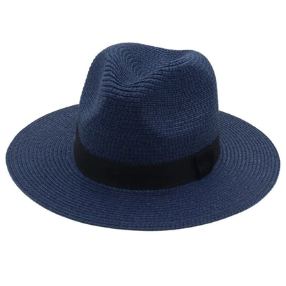 Spring And Summer Hot Selling Panama Straw Hat Square Black Ribbon Korean Style Hat