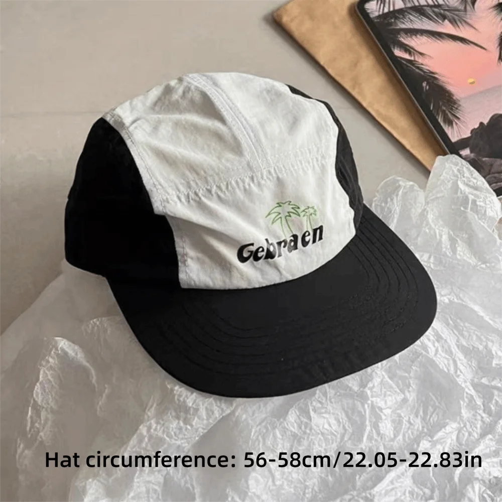 Summer 5-Panel Baseball Cap Flat-Brimmed Breathable Sun Cap