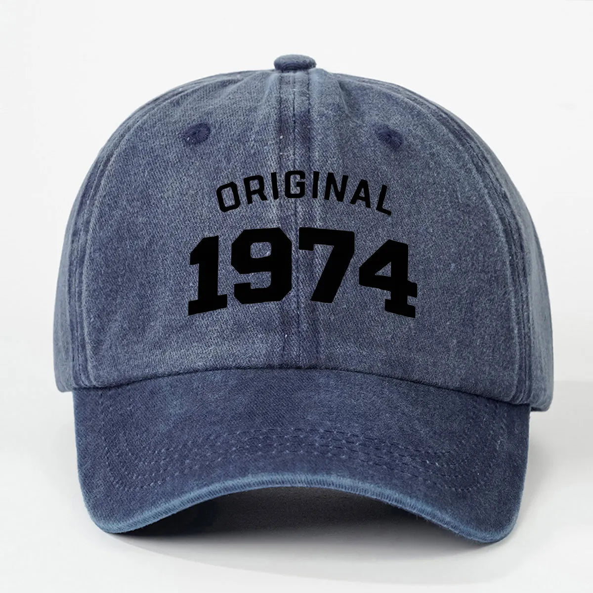 Personalized Cotton Original Born In 1974 Funny Birthday Gift Baseball Cap