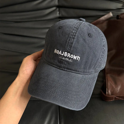Korean Style Washed Baseball Cap With Letters, Fashion Unisex Soft Top Snapback
