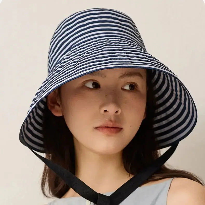 Striped Sunglasses Hat Versatile Sun Hat