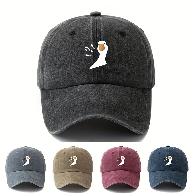 Cute Duck Pattern Printed Baseball Hat Outdoor Sunscreen Sports Leisure Travel