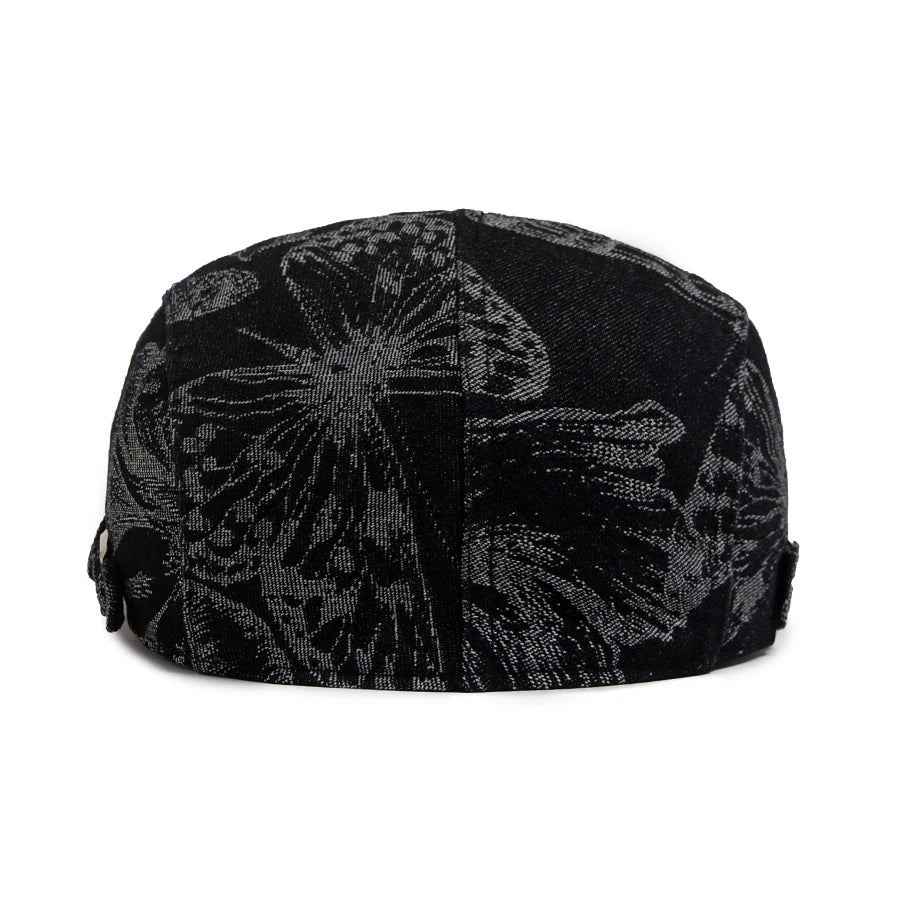 Vintage Denim Prints Butterfly Berets Women Newsboy Cap