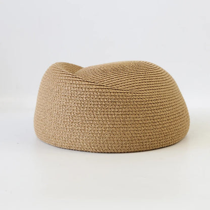 Straw Pillbox Hat Summer Beret Sun Hats