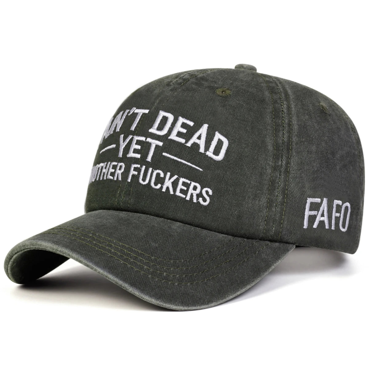 Unisex Aint Dead Yet Embroidery Wash Baseball Caps Spring Autumn