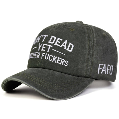 Unisex Aint Dead Yet Embroidery Wash Baseball Caps Spring Autumn