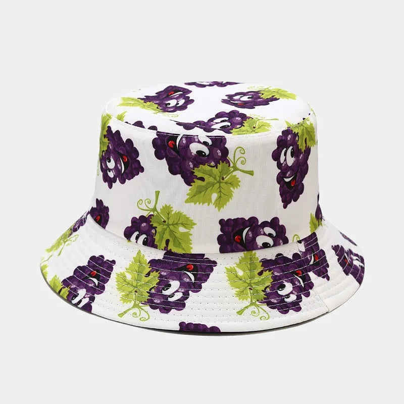 Creative Printed Fruit Pattern Bucket Cap