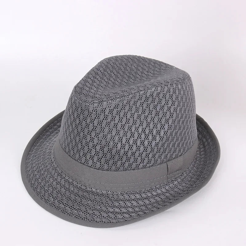 Men's & Women's Straw Breathable Jazz Hat Mesh Summer Sun Hat