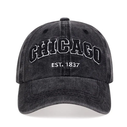 Letter Chicago Baseball Cap Men Women Spring Summer Cotton Unisex Baseball Cap
