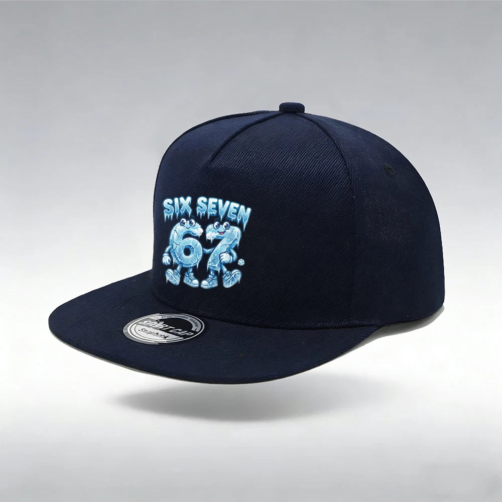 1/2 PC of 67 Ice Cartoon Printed Flat Bottom Brim Snapback Cap