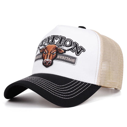 Fashionable Creative Baseball Hat Station Bullhead Embroidery Street Hip Hop Hat