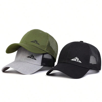 Unisex Mountain Range Embroidery Baseball Net Caps Spring and Summer