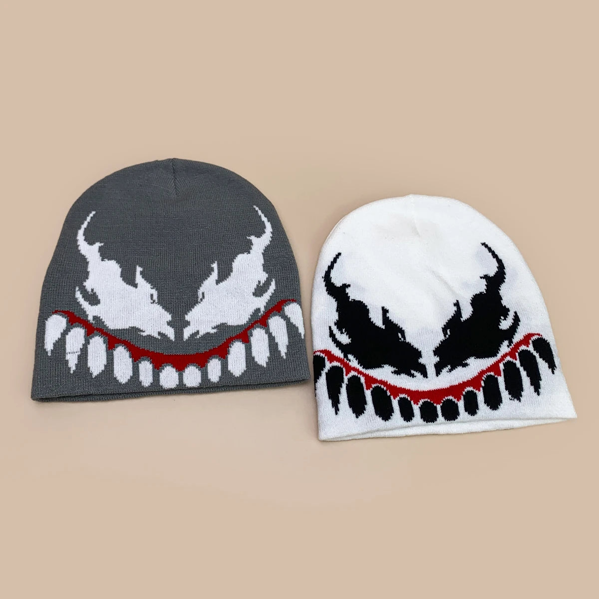 European American Style Jacquard Grimace Knitted Hats