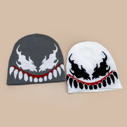 European American Style Jacquard Grimace Knitted Hats