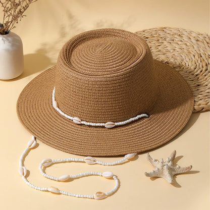 Personalized Trend, Shell Necklace, Straw Hat Spring And Summer