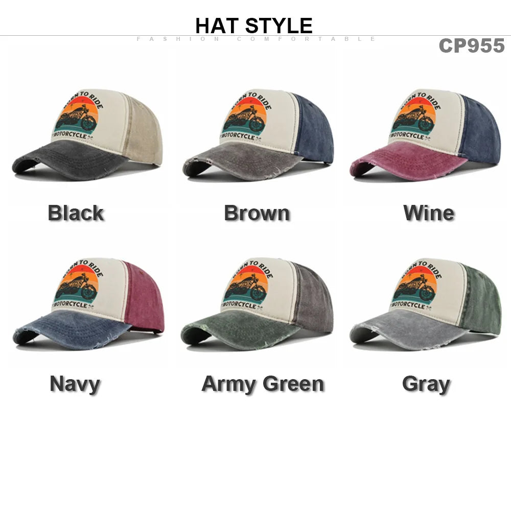 Men Hats Motorcycle Baseball Caps for Men Women