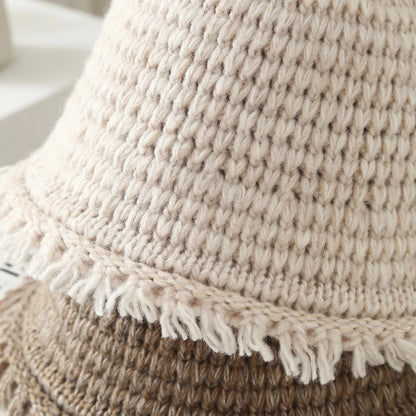 Women Knit Bucket Hat Soft Warm Cloche Cap
